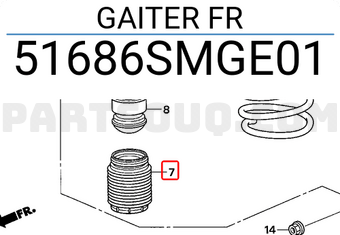 Honda 51686SMGE01 GAITER FR