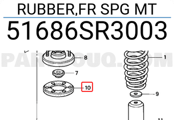 Honda 51686SR3003 RUBBER,FR SPG MT