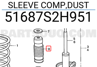 Honda 51687S2H951 SLEEVE COMP,DUST
