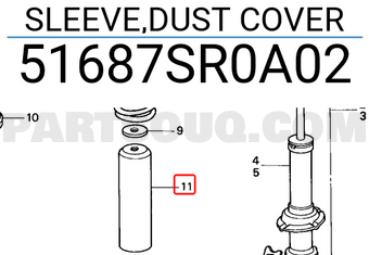Honda 51687SR0A02 SLEEVE,DUST COVER