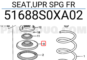 Honda 51688S0XA02 SEAT,UPR SPG FR