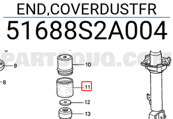 Honda 51688S2A004 END,COVERDUSTFR
