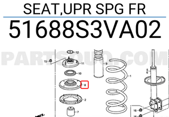 Honda 51688S3VA02 SEAT,UPR SPG FR