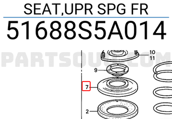 Honda 51688S5A014 SEAT,UPR SPG FR