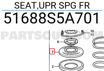 Honda 51688S5A701 SEAT,UPR SPG FR