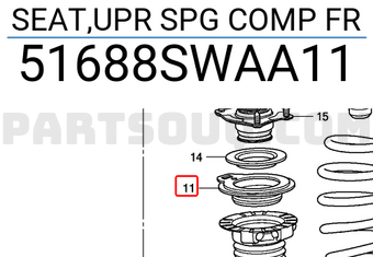 Honda 51688SWAA11 SEAT,UPR SPG COMP FR