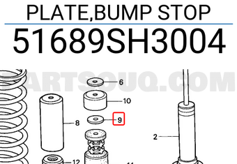 Honda 51689SH3004 PLATE,BUMP STOP
