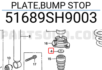 Honda 51689SH9003 PLATE,BUMP STOP