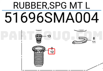 Honda 51696SMA004 RUBBER,SPG MT L