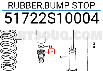 Honda 51722S10004 RUBBER,BUMP STOP