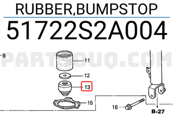 Honda 51722S2A004 RUBBER,BUMPSTOP