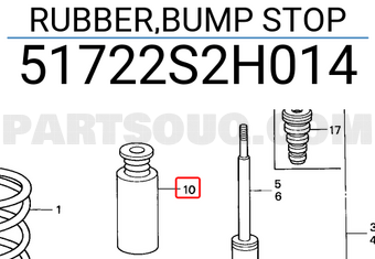 Honda 51722S2H014 RUBBER,BUMP STOP