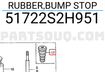 Honda 51722S2H951 RUBBER,BUMP STOP