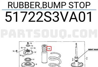 Honda 51722S3VA01 RUBBER,BUMP STOP
