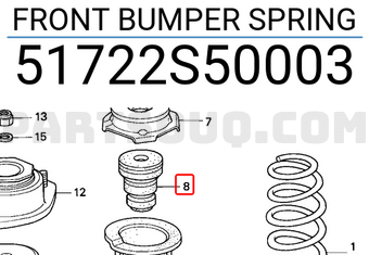 Honda 51722S50003 FRONT BUMPER SPRING