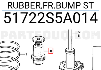 Honda 51722S5A014 RUBBER,FR.BUMP ST