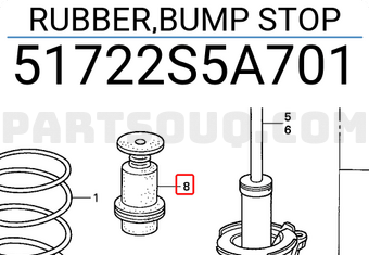 Honda 51722S5A701 RUBBER,BUMP STOP
