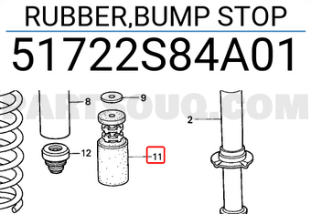 Honda 51722S84A01 RUBBER,BUMP STOP