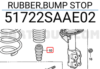 Honda 51722SAAE02 RUBBER,BUMP STOP