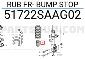 Honda 51722SAAG02 RUB FR- BUMP STOP