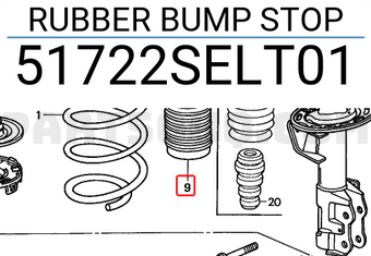 Honda 51722SELT01 RUBBER BUMP STOP