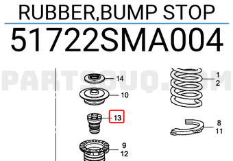 Honda 51722SMA004 RUBBER,BUMP STOP