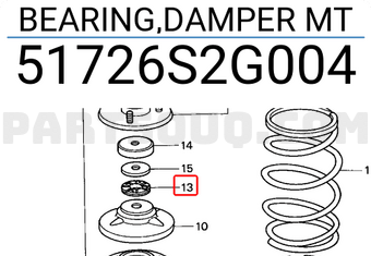 Honda 51726S2G004 BEARING,DAMPER MT