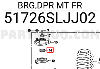 Honda 51726SLJJ02 BRG,DPR MT FR