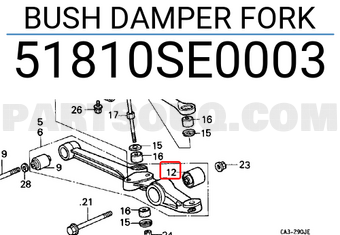 Honda 51810SE0003 BUSH DAMPER FORK