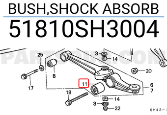 Honda 51810SH3004 BUSH,SHOCK ABSORB