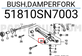 Honda 51810SN7003 BUSH,DAMPERFORK