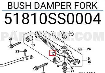 Honda 51810SS0004 BUSH DAMPER FORK