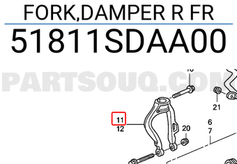 Honda 51811SDAA00 FORK,DAMPER R FR