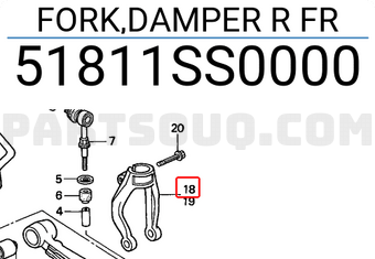Honda 51811SS0000 FORK,DAMPER R FR