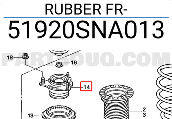 Honda 51920SNA013 RUBBER FR