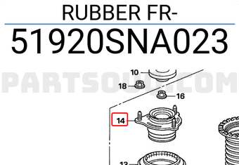 Honda 51920SNA023 RUBBER FR