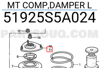 Honda 51925S5A024 MT COMP,DAMPER L