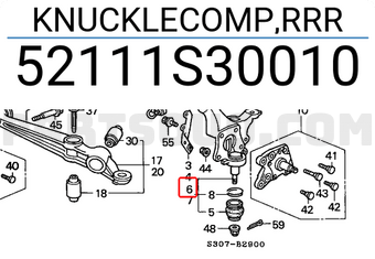 Honda 52111S30010 KNUCKLECOMP,RRR
