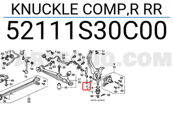 Honda 52111S30C00 KNUCKLE COMP,R RR