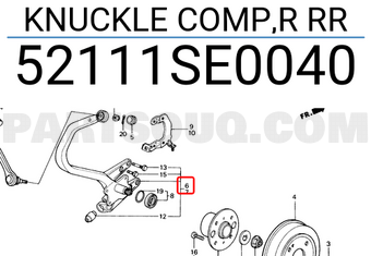 Honda 52111SE0040 KNUCKLE COMP,R RR