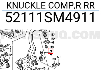 Honda 52111SM4911 KNUCKLE COMP,R RR