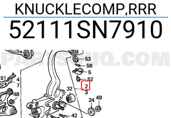 Honda 52111SN7910 KNUCKLECOMP,RRR