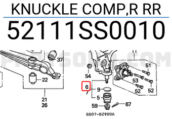 Honda 52111SS0010 KNUCKLE COMP,R RR