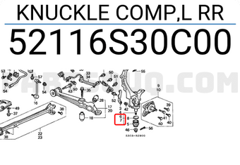 Honda 52116S30C00 KNUCKLE COMP,L RR