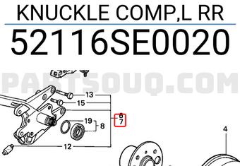 Honda 52116SE0020 KNUCKLE COMP,L RR