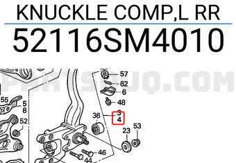 Honda 52116SM4010 KNUCKLE COMP,L RR