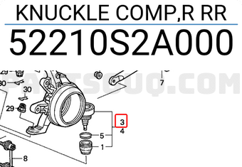 Honda 52210S2A000 KNUCKLE COMP,R RR