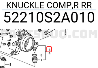 Honda 52210S2A010 KNUCKLE COMP,R RR