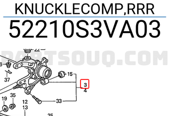 Honda 52210S3VA03 KNUCKLECOMP,RRR