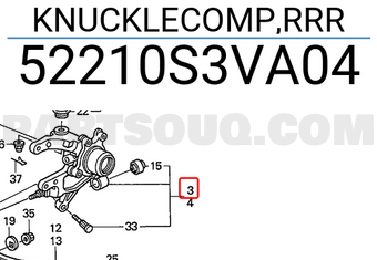 Honda 52210S3VA04 KNUCKLECOMP,RRR